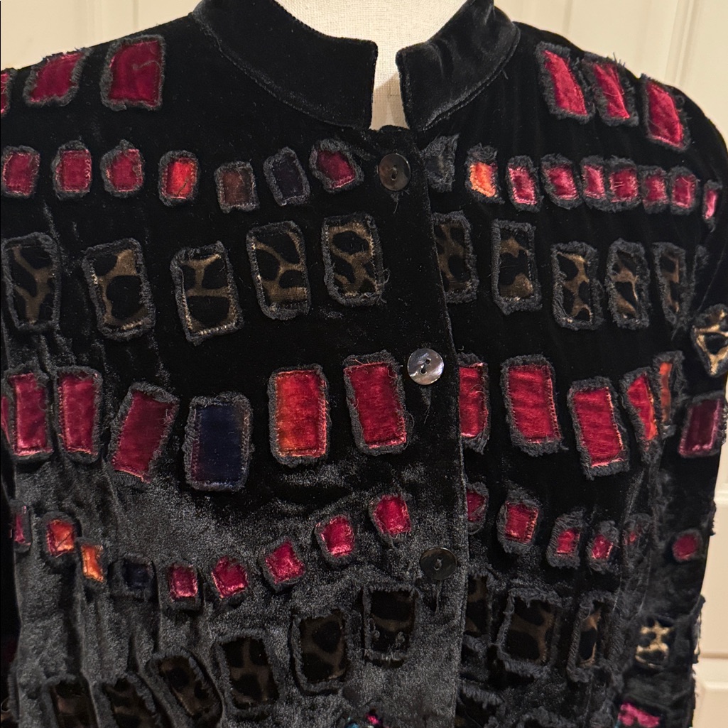 Velvet Chico's Velvet Button Open Front Jacket
